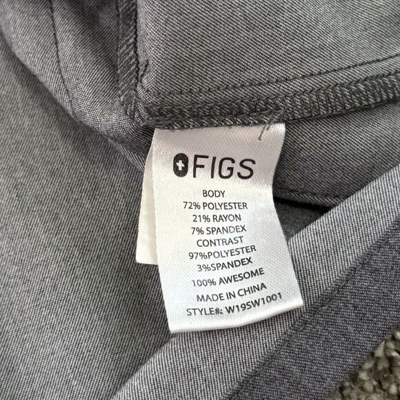 FIGS Accra Feather Fabric Trim Scrub Top W19SW1001 Graphite Women's Size Medium - Picture 5 of 10